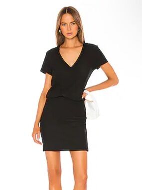 James Perse V Neck Blouson Dress in Carbon NWT Size 0